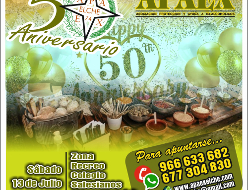 Asociación de Protección y Ayuda a Ex Alcohólicos de Elche celebra su 50 aniversario con una comida de convivencia
